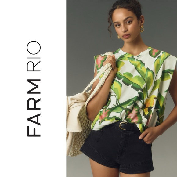 FARM Rio Off-White Summer Foliage T-Shirt - Picture 15 of 15